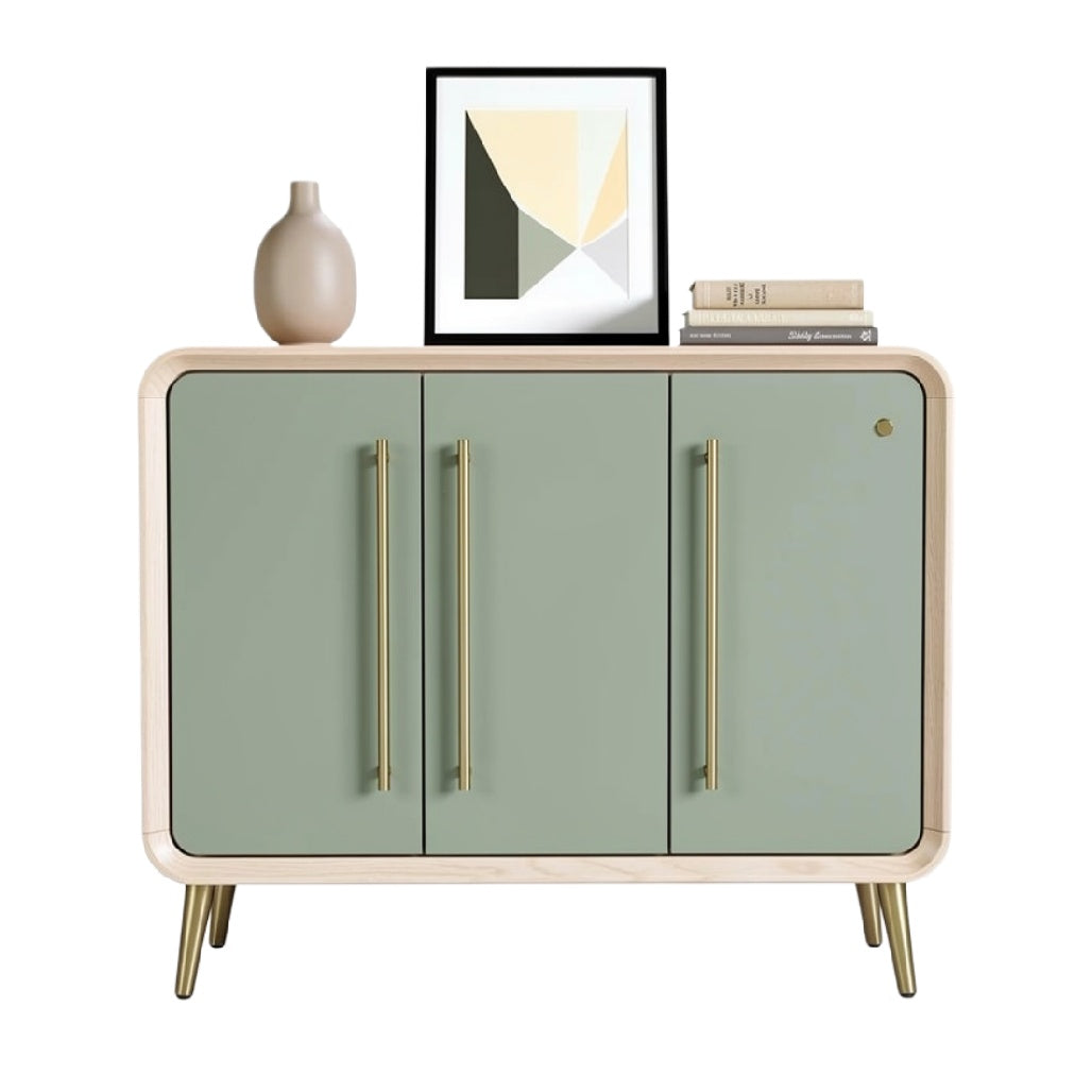 **Moderne Kast met Groen Front en Gouden Accenten**