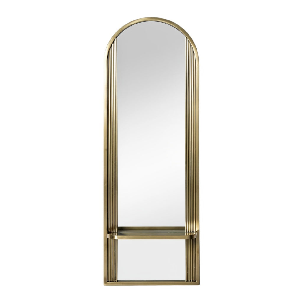 Gouden Boogvormige Spiegel met Plank voor Wandmontage